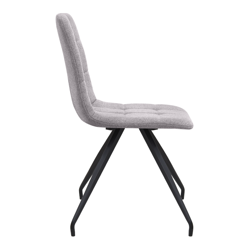 Καρέκλα τραπεζαρίας Bianca Megapap μπεζ ύφασμα - μεταλλικό μαύρο πόδι 43x56x84εκ.