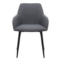 Πολυθρόνα τραπεζαρίας Monica Megapap γκρι ύφασμα - μεταλλικό μαύρο πόδι 54x57x84εκ.
