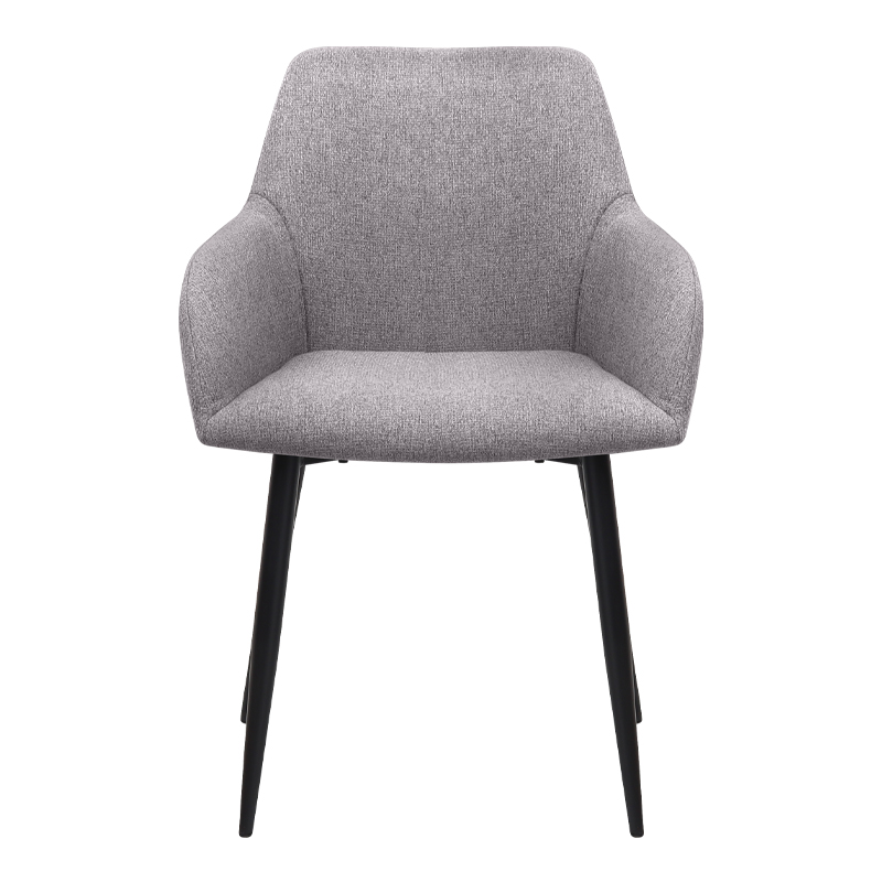 Πολυθρόνα τραπεζαρίας Monica Megapap μπεζ ύφασμα - μεταλλικό μαύρο πόδι 54x57x84εκ.