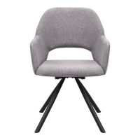 Πολυθρόνα τραπεζαρίας Gabriel Megapap ανοιχτό μπεζ ύφασμα - μεταλλικό μαύρο πόδι 58x60x85εκ.