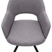 Πολυθρόνα τραπεζαρίας Gabriel Megapap ανοιχτό μπεζ ύφασμα - μεταλλικό μαύρο πόδι 58x60x85εκ.