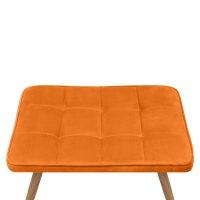 Πολυθρόνα - Μπερζέρα με υποπόδιο Lily Megapap κροκί βελούδο - μεταλλικό πόδι χρώμα φυσικό 70x62x98εκ.