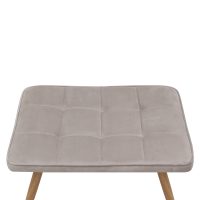 Πολυθρόνα - Μπερζέρα με υποπόδιο Lily Megapap μπεζ βελούδο - μεταλλικό πόδι χρώμα φυσικό 70x62x98εκ.