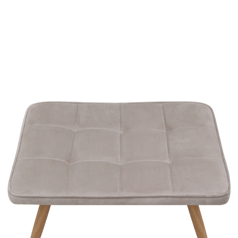 Πολυθρόνα - Μπερζέρα με υποπόδιο Lily Megapap μπεζ βελούδο - μεταλλικό πόδι χρώμα φυσικό 70x62x98εκ.