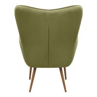 Πολυθρόνα - Μπερζέρα με υποπόδιο Lily Megapap λαδί βελούδο - μεταλλικό πόδι χρώμα φυσικό 70x62x98εκ.