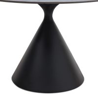 Τραπέζι Logan Megapap sintered stone - μέταλλο χρώμα γκρι εφέ μαρμάρου - μαύρο Ø120x72εκ.