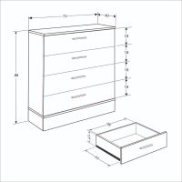 Συρταριέρα Base Megapap χρώμα oak - λευκό 72x40x88εκ.