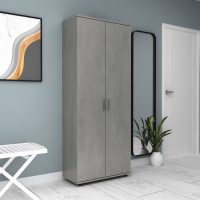 Ντουλάπα ρούχων - παπουτσοθήκη Eric Megapap δίφυλλη χρώμα γκρι σκυροδέματος 76x36x187εκ.