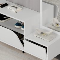 Έπιπλο εισόδου Mila Megapap με κρεμάστρα χρώμα λευκό 120x37x171,6εκ.