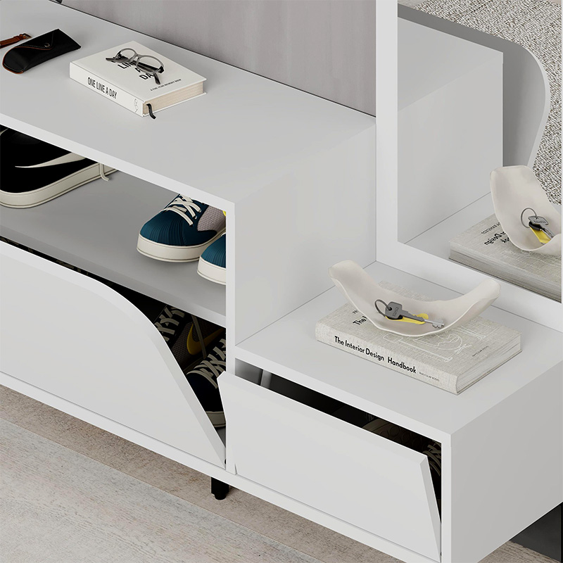 Έπιπλο εισόδου Mila Megapap με κρεμάστρα χρώμα λευκό 120x37x171,6εκ.