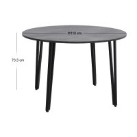 Τραπέζι Zeno Megapap χρώμα σκούρο γκρι σκυροδέματος Ø110x73,5εκ.