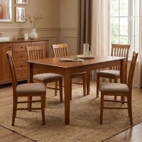 Καρέκλα τραπεζαρίας Francis Megapap από μασίφ ξύλο οξιάς χρώμα καρυδί 48x42x96εκ.