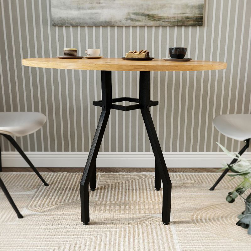 Τραπέζι Roma Megapap χρώμα pine oak Ø80x75εκ.