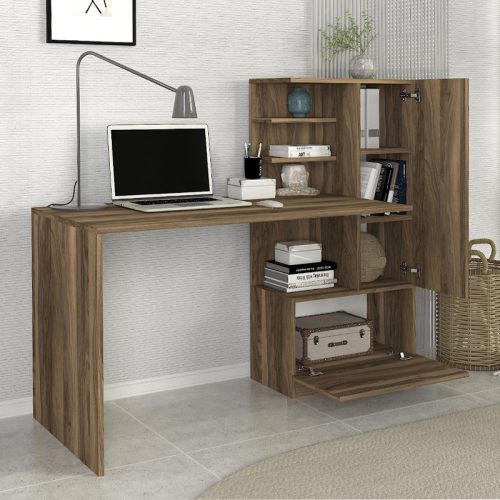 GP042-01113-1 Γραφείο εργασίας Merino Megapap χρώμα καρυδί 149,5x61,8x120εκ.