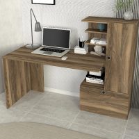 Γραφείο εργασίας Merino Megapap χρώμα καρυδί 149,5x61,8x120εκ.