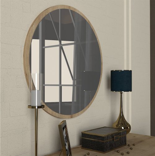 Καθρέπτης τοίχου Glob Μegapap χρώμα sapphire oak 59x2x59εκ.