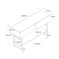 Κονσόλα Aron Megapap χρώμα μαύρο εφέ μαρμάρου 138,8x41x75,7εκ.