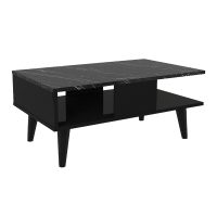 Τραπεζάκι σαλονιού Andros Megapap χρώμα μαύρο - μαύρο εφέ μαρμάρου 90x54x39,6εκ.