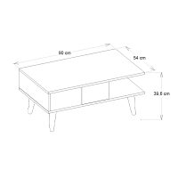 Τραπεζάκι σαλονιού Andros Megapap χρώμα μαύρο - μαύρο εφέ μαρμάρου 90x54x39,6εκ.