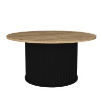 Τραπεζάκι σαλονιού Bohema Megapap χρώμα μαύρο - sepet oak Ø85x43,2εκ.