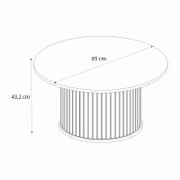 Τραπεζάκι σαλονιού Bohema Megapap χρώμα μαύρο - sepet oak Ø85x43,2εκ.