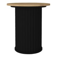 Τραπεζάκι βοηθητικό Bohema Megapap χρώμα μαύρο - sepet oak Ø50x53,2εκ.