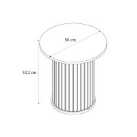 Τραπεζάκι βοηθητικό Bohema Megapap χρώμα μαύρο - sepet oak Ø50x53,2εκ.