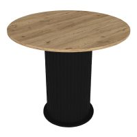 Τραπέζι Bohema Megapap χρώμα μαύρο - sepet oak Ø90x77,7εκ.