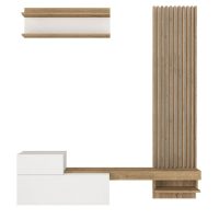 Σύνθεση τηλεόρασης Dumont Megapap χρώμα λευκό - sepet oak 180x36,8x200εκ.