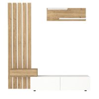 GP042-03642-7 Σύνθεση τηλεόρασης Rosaline Megapap χρώμα λευκό - sepet oak 183x31,3x196,9εκ.