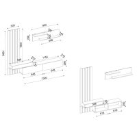GP042-03642-9 Σύνθεση τηλεόρασης Rosaline Megapap χρώμα λευκό - sepet oak 183x31,3x196,9εκ.