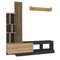 GP042-03651-8 Σύνθεση τηλεόρασης Vermont Megapap χρώμα ανθρακί - sepet oak 180x40x193,8εκ.
