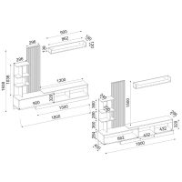 GP042-03652-9 Σύνθεση τηλεόρασης Vermont Megapap χρώμα λευκό - sepet oak 180x40x193,8εκ.