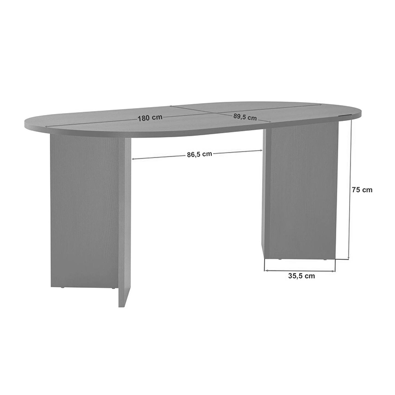 GP052-02274-5 Τραπέζι Sablin Megapap χρώμα λευκό 180x89,5x75εκ.