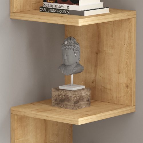 GP052-02362-1 Ραφιέρα τοίχου Zikzak Megapap χρώμα sapphire oak 25x25x105,4εκ.