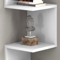 Ραφιέρα τοίχου γωνιακή Zikzak Megapap χρώμα λευκό 25x25x105,4εκ.