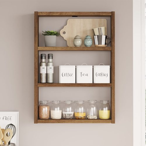 GP052-02372-1 Ραφιέρα τοίχου Prena Megapap χρώμα καρυδί 43,2x9x60εκ.