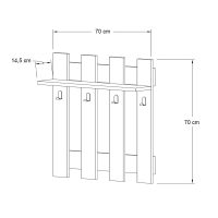 Κρεμάστρα τοίχου Carina Megapap χρώμα sapphire oak 70x18x70εκ.