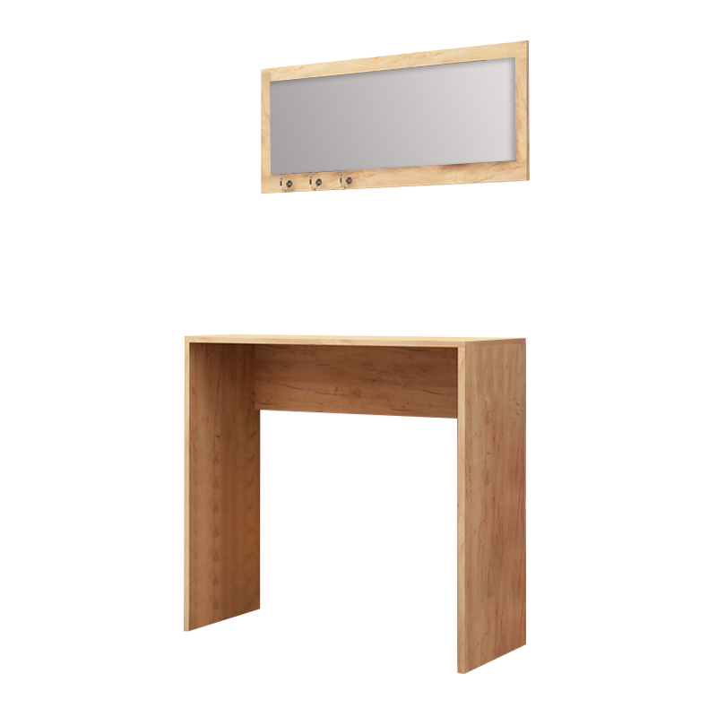 GP052-02411-2 Κονσόλα με καθρέπτη Cosenza Megapap χρώμα oak 80x30x82εκ.