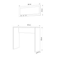 GP052-02411-3 Κονσόλα με καθρέπτη Cosenza Megapap χρώμα oak 80x30x82εκ.
