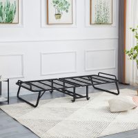 ΚΡΕΒΑΤΙ-ΡΑΝΤΖΟ ΜΕ ΣΤΡΩΜΑ NETTI HM691.01 ΜΕΤΑΛΛΙΚΟ ΜΑΥΡΟ ΜΑΤ 190x76x30Υεκ.