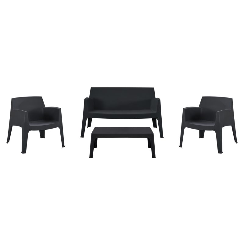 ΣΕΤ LOUNGE 4ΤΜΧ SLEEK HM21275.02 ΜΑΥΡΟ ΠΟΛΥΠΡΟΠΥΛΕΝΙΟ