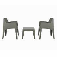 ΣΕΤ 3ΤΜΧ ΠΟΛΥΠΡΟΠΥΛΕΝΙΟΥ SLEEK HM21267.05 ΤΡΑΠΕΖΑΚΙ & 2 ΠΟΛΥΘΡΟΝΕΣ-DARK OLIVE GREEN