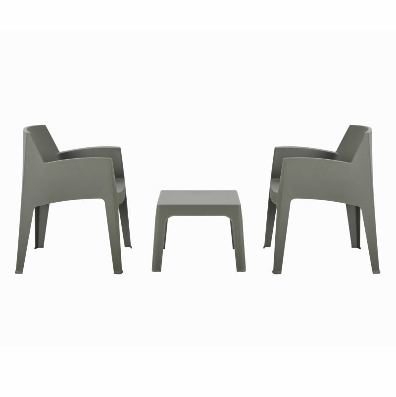 ΣΕΤ 3ΤΜΧ ΠΟΛΥΠΡΟΠΥΛΕΝΙΟΥ SLEEK HM21267.05 ΤΡΑΠΕΖΑΚΙ & 2 ΠΟΛΥΘΡΟΝΕΣ-DARK OLIVE GREEN