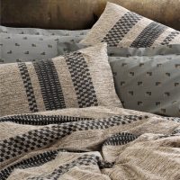 129CTN4282-1 Σετ παπλωματοθήκη Arlo Cotton Box 4 τμχ Διπλή (200x220) χρώμα καφέ - γκρι