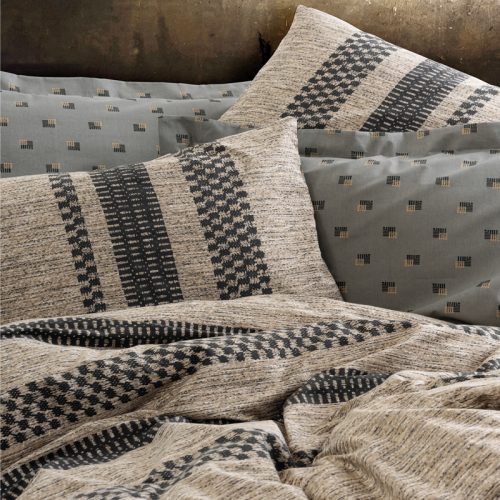 129CTN4282-1 Σετ παπλωματοθήκη Arlo Cotton Box 4 τμχ Διπλή (200x220) χρώμα καφέ - γκρι