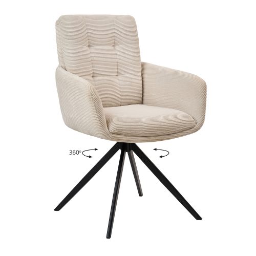 300-375_01 Πολυθρόνα Soren Κρεμ 58 x 64 x 89 Μέταλλο, Ύφασμα 300-375