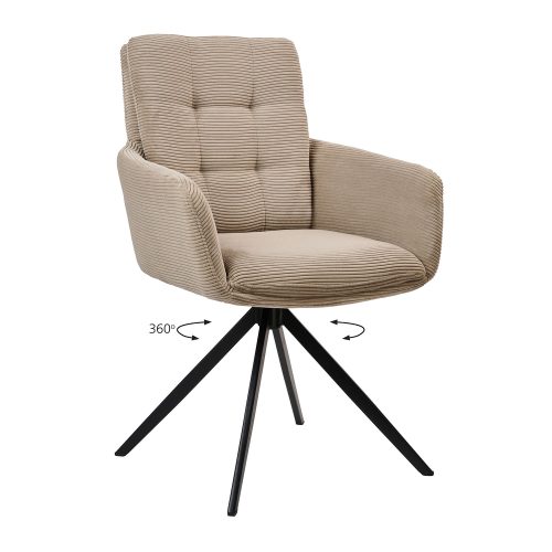 300-377_01 Πολυθρόνα Soren Μόκα 58 x 64 x 89 Μέταλλο, Ύφασμα 300-377