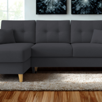 Fiona γωνιακός καναπές κρεβάτι 235x160x82εκ. με αποθηκευτικό χώρο Γκρι σκούρο με αναστρέψιμη γωνία