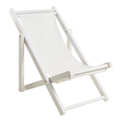 901-037 Πολυθρόνα LUNA λευκό με λευκό πανί 62 x 87-94 x 78,5-88 TEAK 901-037